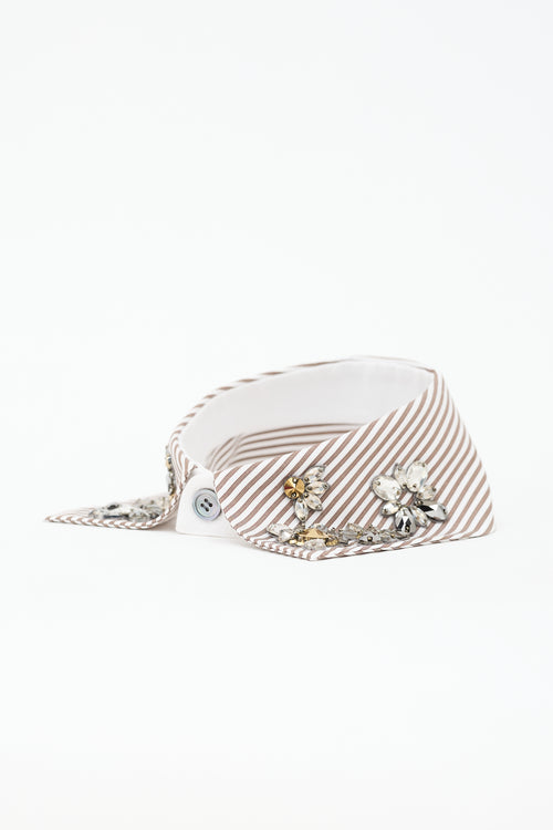 Dice Kayek Pinstripe Embellished Collar