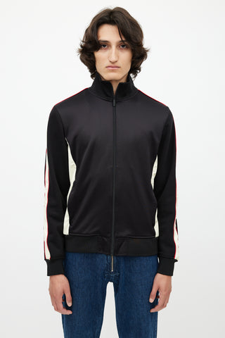 Diesel Black & Cream Stripe Track Jacket