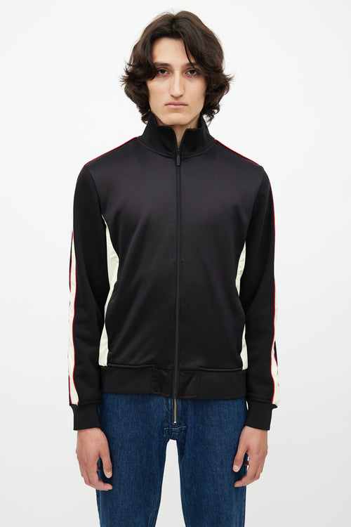 Diesel Black & Cream Stripe Track Jacket