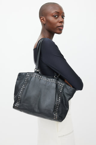 Diesel Black & Silver Leather Stud Bag