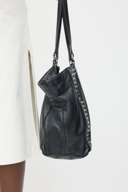 Diesel Black & Silver Leather Stud Bag