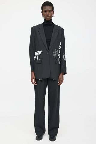 Diesel Wool Embroidered Blazer