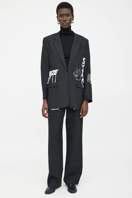 Diesel Wool Embroidered Blazer