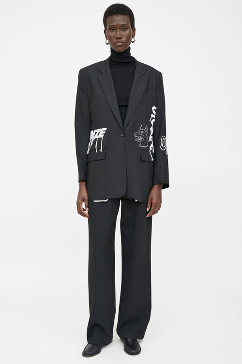 Diesel Wool Embroidered Blazer