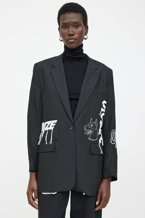 Diesel Wool Embroidered Blazer