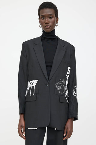 Diesel Wool Embroidered Blazer