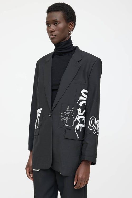 Diesel Wool Embroidered Blazer