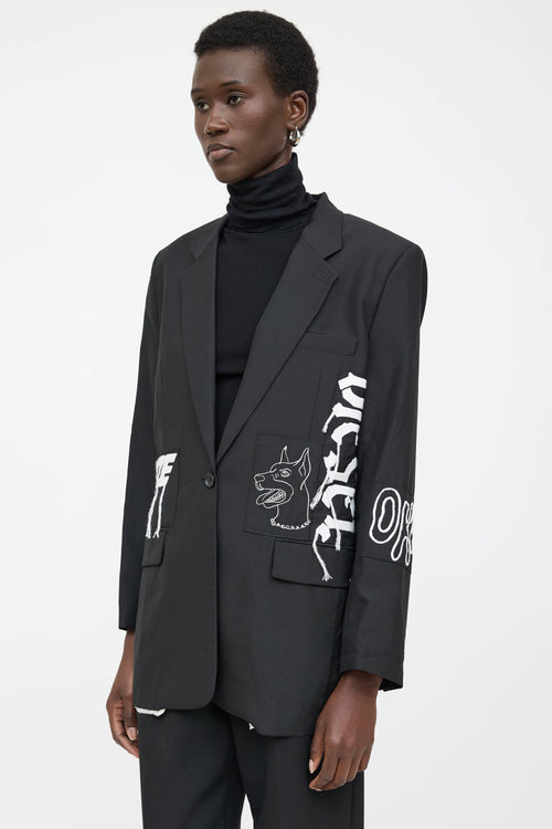 Diesel Wool Embroidered Blazer