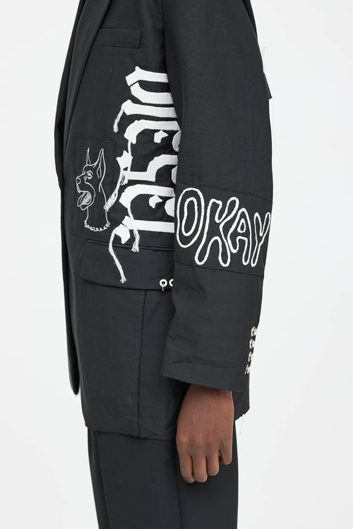 Diesel Wool Embroidered Blazer