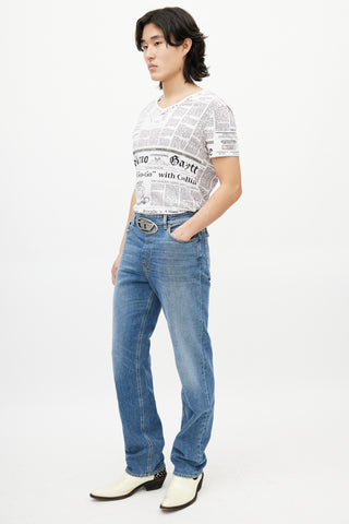 Diesel Blue & Silver 0lici Straight Denim Jeans