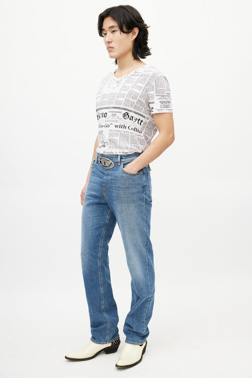 Diesel Blue & Silver 0lici Straight Denim Jeans
