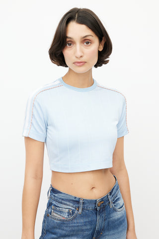 Diesel Blue & White Striped Crop Top