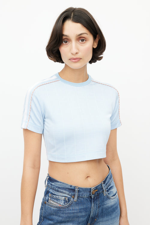 Diesel Blue & White Striped Crop Top
