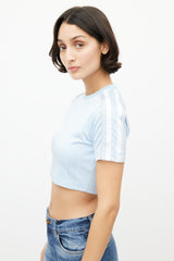 Diesel Blue & White Striped Crop Top