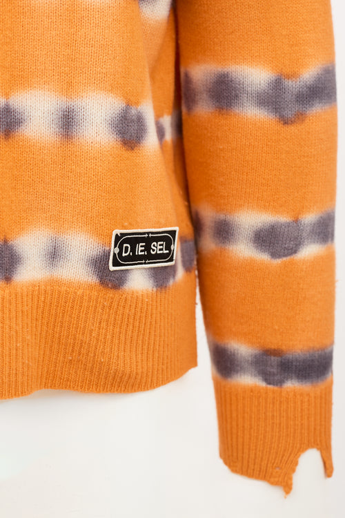 Distressed Wool Tie Dye Sweater
