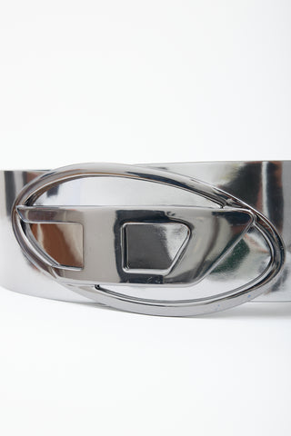 Diesel Faux Leather B-1dr Logo Plaque Belt