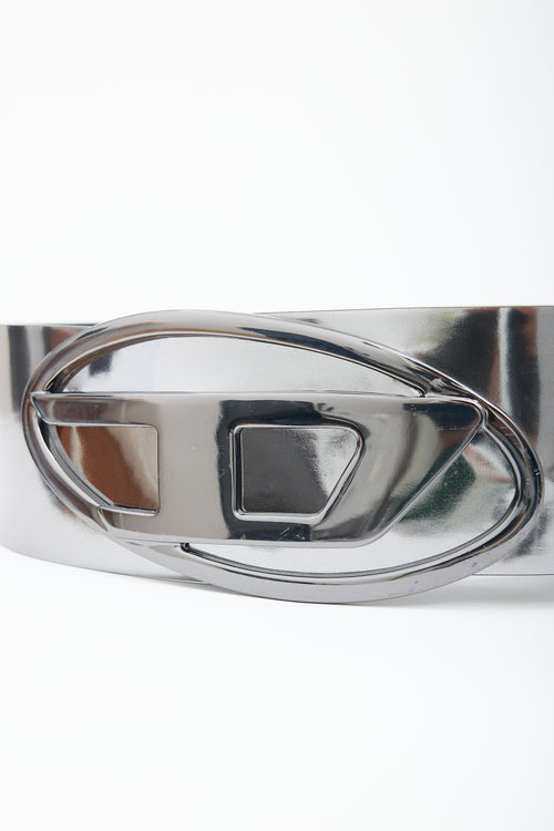 Diesel Faux Leather B-1dr Logo Plaque Belt