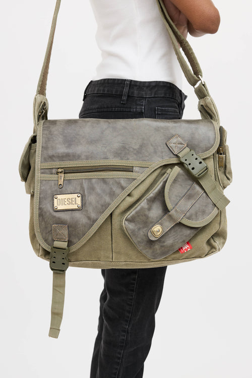 Diesel Leather Messenger Bag