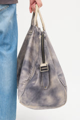 Diesel Grey & Cream Leather Dyed Tote Bag