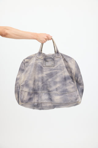 Diesel Grey & Cream Leather Dyed Tote Bag