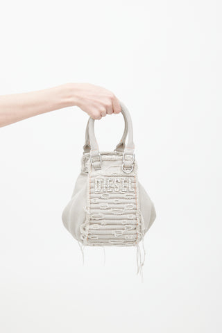 Diesel Grey D-Vina Crystal Distressed Bag