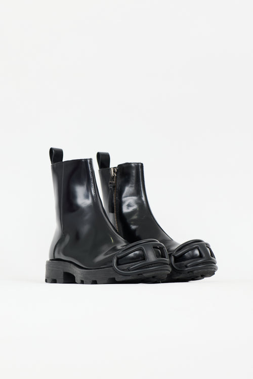 Diesel Leather D-Hammer Zip Boot