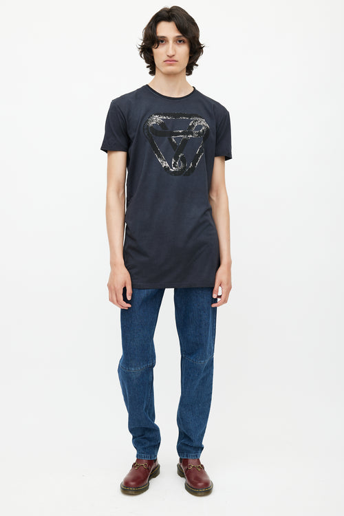 Diesel Navy & Black Logo T-Shirt