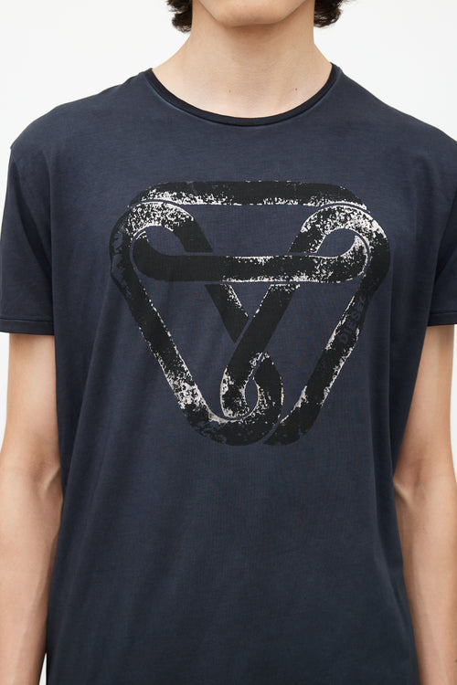 Diesel Navy & Black Logo T-Shirt