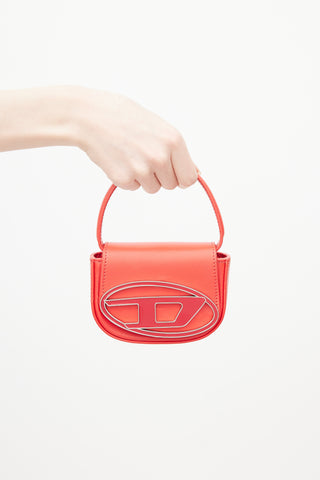 Diesel Red 1DR XS Leather Logo Bag