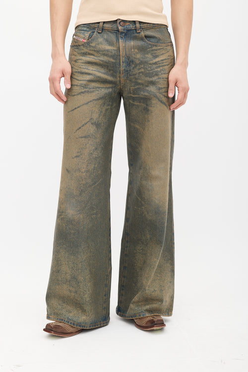 Diesel Sand Wash Wide Leg Jeans