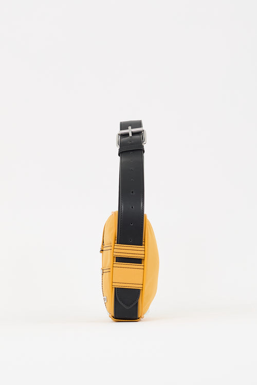 Diesel Yellow Nylon & Black Leather Bag