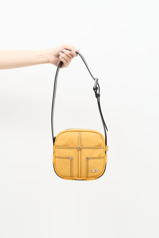 Diesel Yellow Nylon & Black Leather Bag