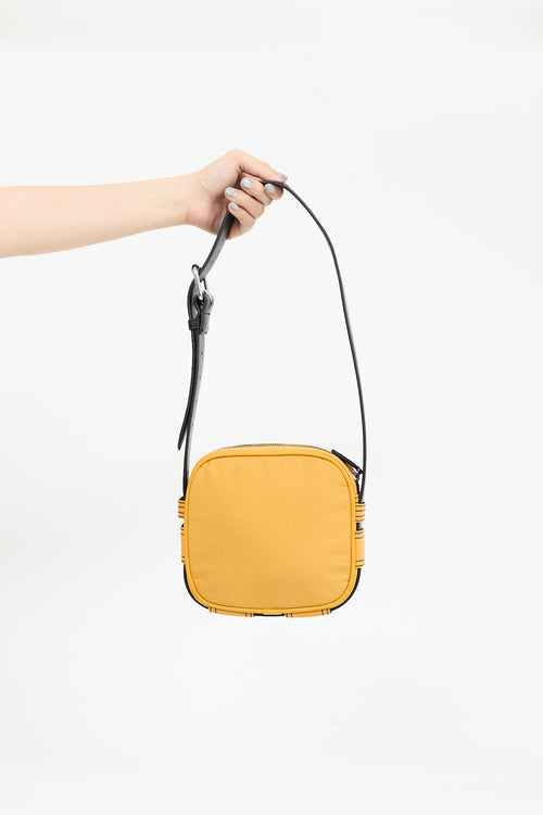 Diesel Yellow Nylon & Black Leather Bag