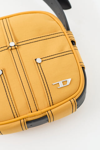 Diesel Yellow Nylon & Black Leather Bag