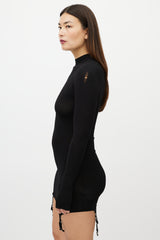 Dion Lee Black Mock Neck Garter Dress