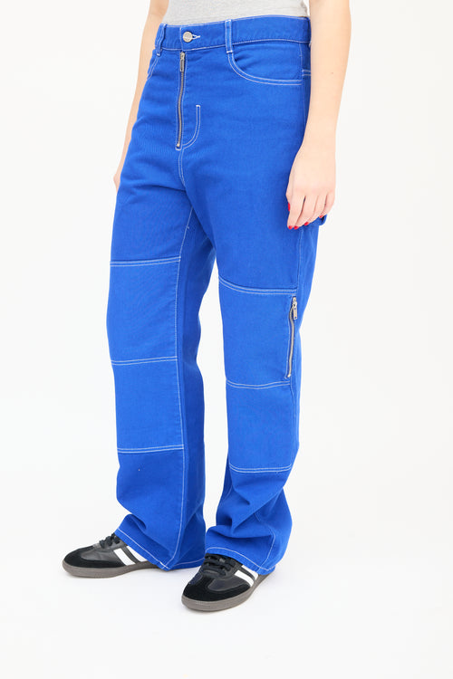 Dion Lee Blue Denim Work Pant