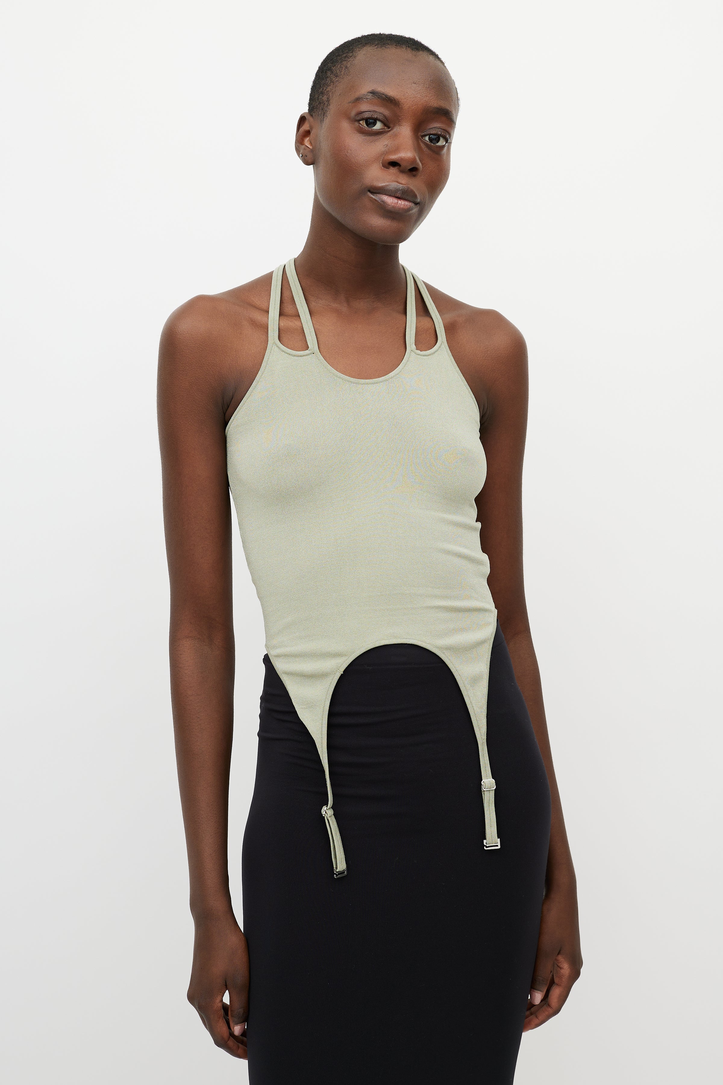 Dion Lee // Green Garter Detail Tank Top VSP Consignment Dion Lee // Green Garter Detail Tank Top VSP Consignment
