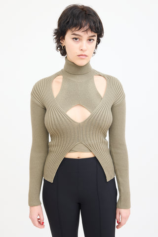Dion Lee // Wool Ribbed Knit Turtleneck Sweater – VSP Consignment
