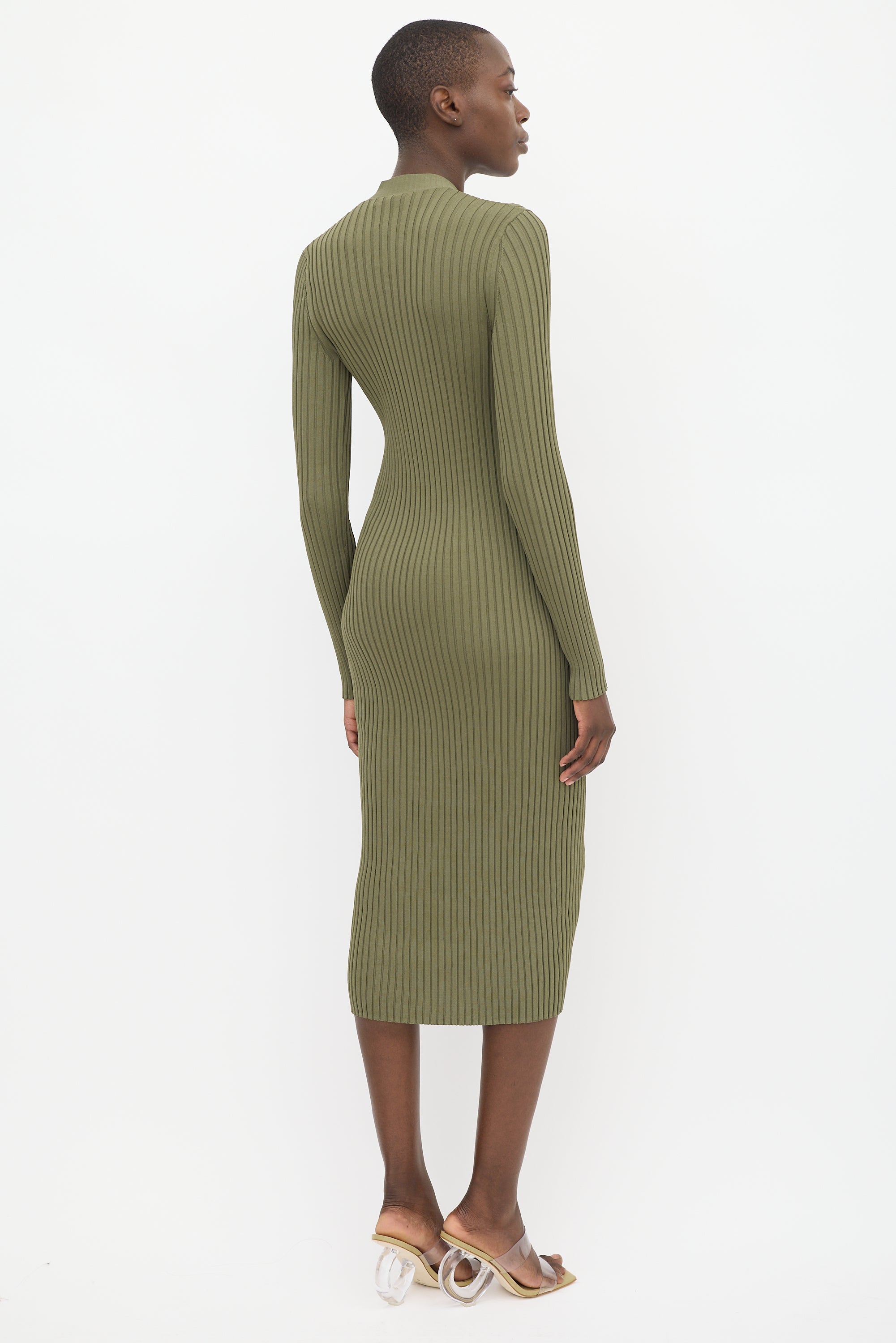 dion lee ribbed dress Dion Lee Yellow Rib Knit Twist Midi Dress XS Dion Lee