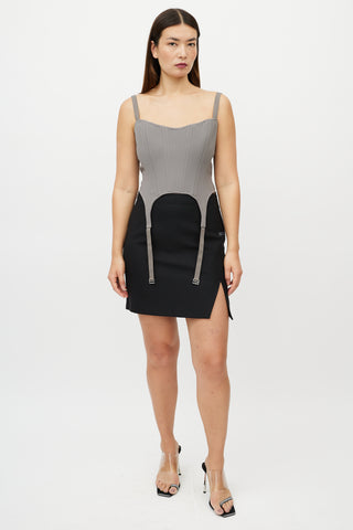 Dion Lee // Green Cotton Rib Corset Mini Dress – VSP Consignment