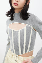 Dion Lee Grey & Cream Bolero Co-Ord Set