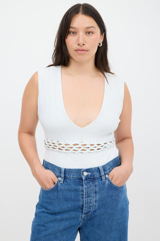 Dion Lee Light Blue Knit Pinnacle Suspend Braid Bodysuit