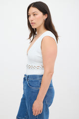 Dion Lee Light Blue Knit Pinnacle Suspend Braid Bodysuit