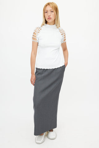 Dion Lee Pale Blue Ribbed Braided Top
