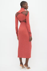 Dion Lee Red Reflective Knit Cut Out Dress