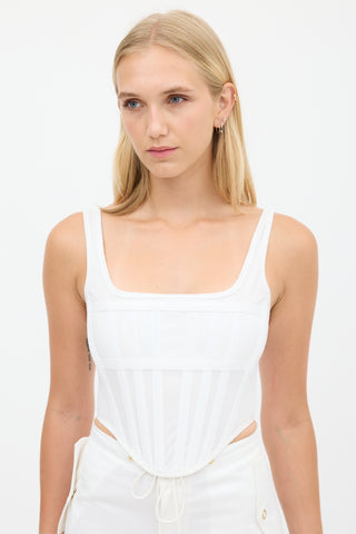 Dion Lee White Panelled Corset Top