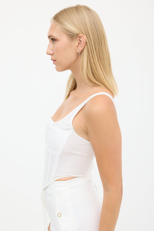 Dion Lee White Panelled Corset Top