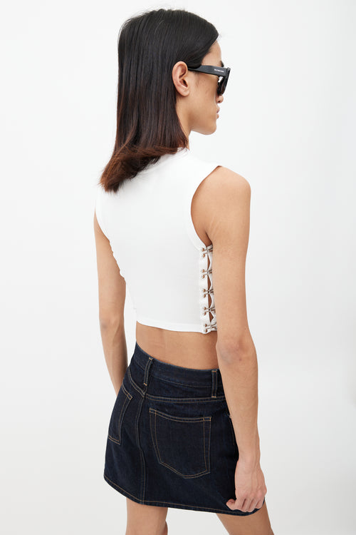 Dion Lee White Ribbed Corset Tank