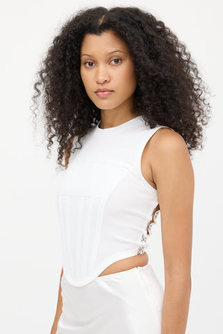 Dion Lee White Ribbed Corset Top