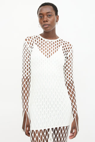 Dion Lee Knit Mesh Fringe Dress